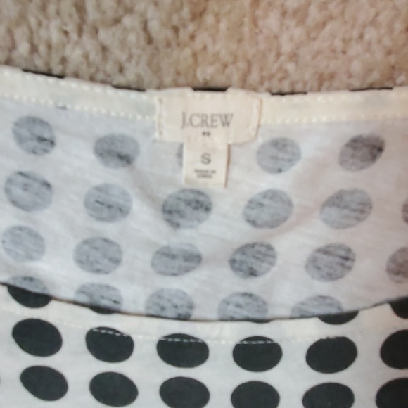 J.CREW size Small cream/black dotted shirt - Picture 5 of 8